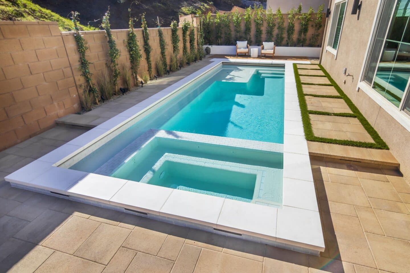 Luxury finished pool project in Sterling Ranch by Pool Masters LA